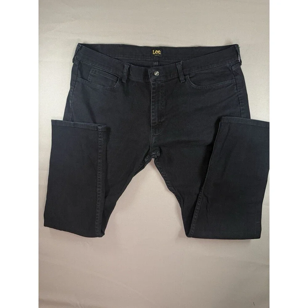 Men’s Lee Slim Fit Tapered Leg Jeans Stretch 40x32 Midnight Black